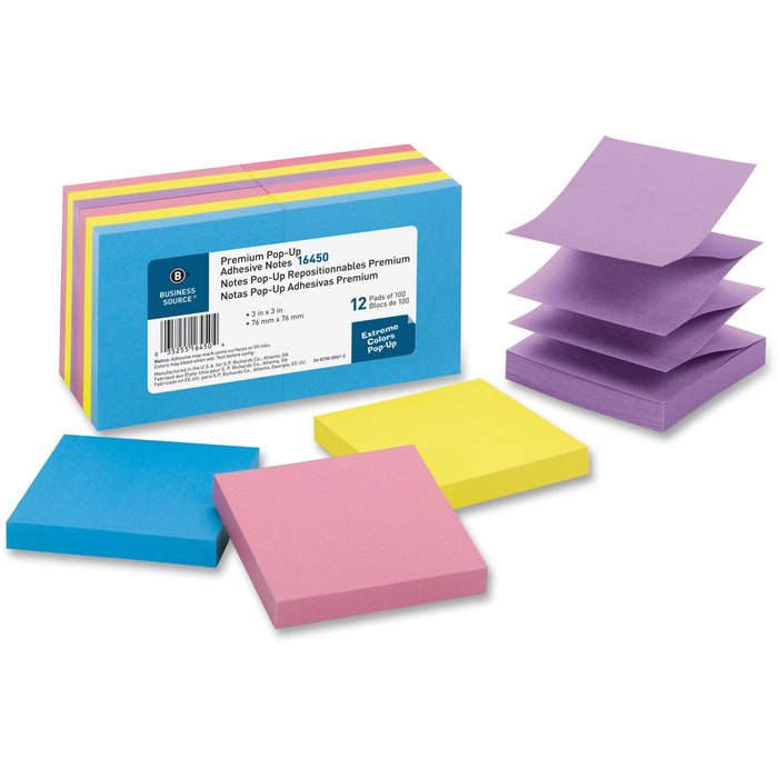 Business Source Reposition Pop-up Adhesive Notes - BSN16450