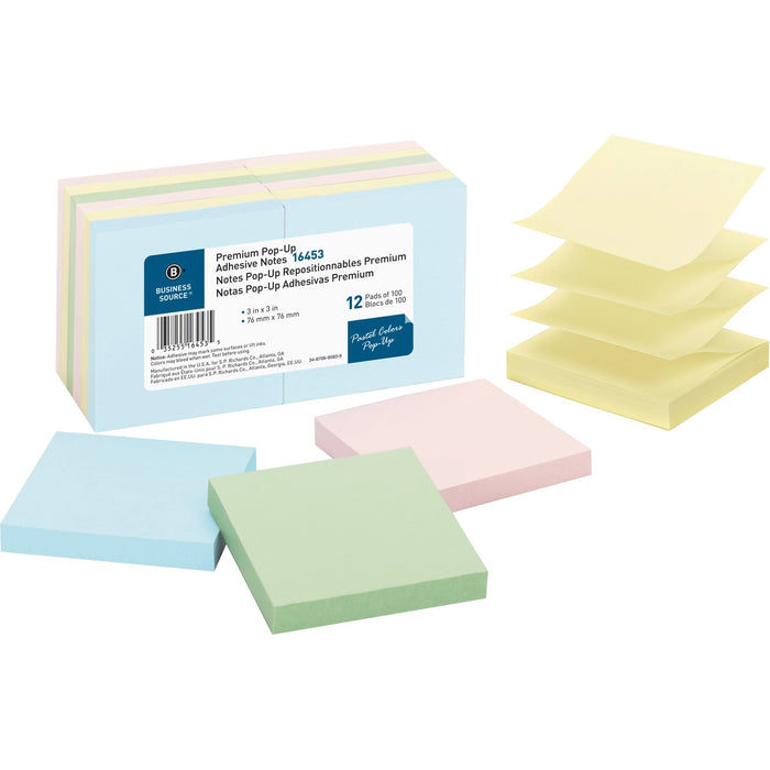 Business Source Reposition Pop-up Adhesive Notes - BSN16453