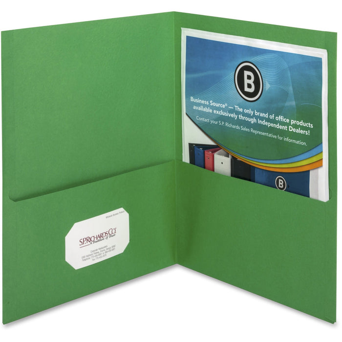 Business Source Letter Recycled Pocket Folder - BSN78493