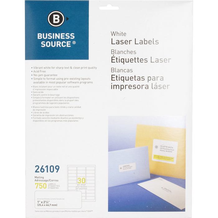 Business Source Bright White Premium-quality Address Labels - BSN26109