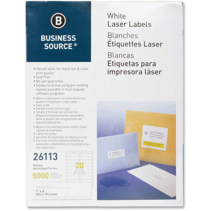 Business Source Bright White Premium-quality Address Labels - BSN26113