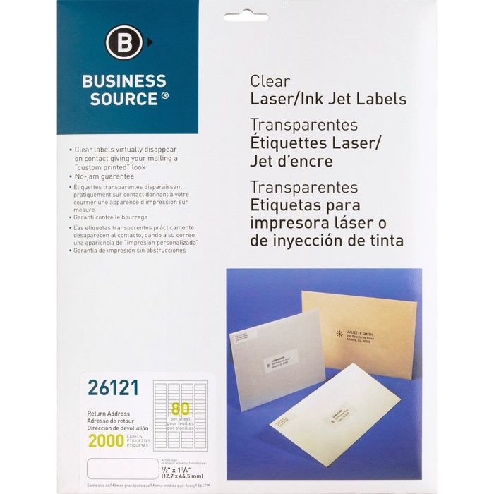 Business Source Clear Return Address Laser Labels - BSN26121