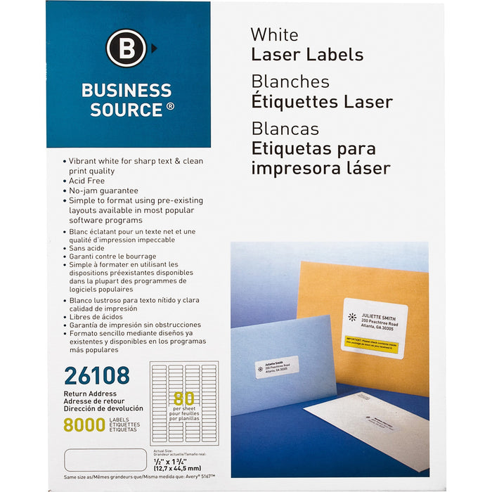 Business Source Address Laser Labels - BSN26108