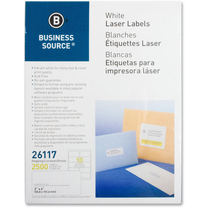 Business Source Bright White Premium-quality Shipping Labels - BSN26117