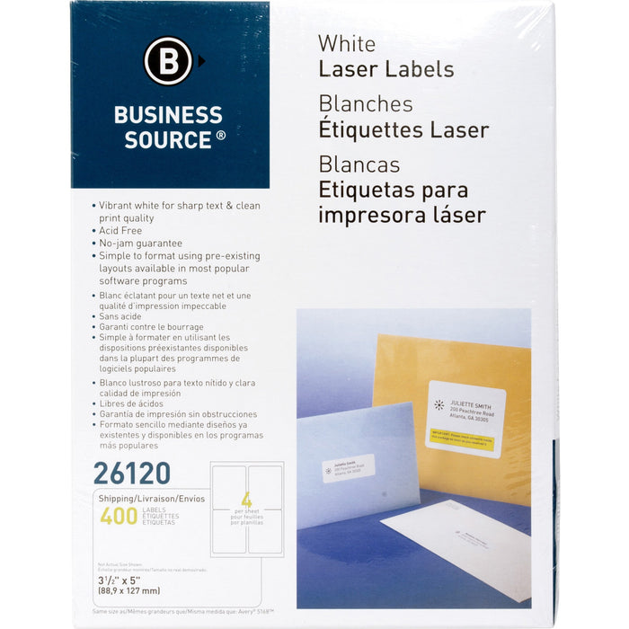 Business Source Bright White Premium-quality Address Labels - BSN26120
