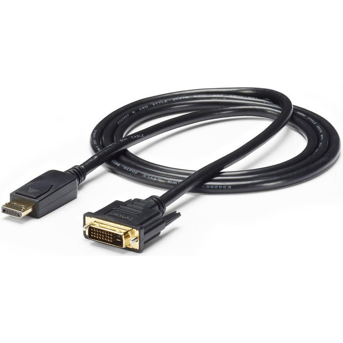 StarTech.com 6ft (1.8m) DisplayPort to DVI Cable, 1080p Video, DisplayPort to DVI-D Adapter/Converter Cable, DP 1.2 to DVI Monitor Cable - STCDP2DVI2MM6