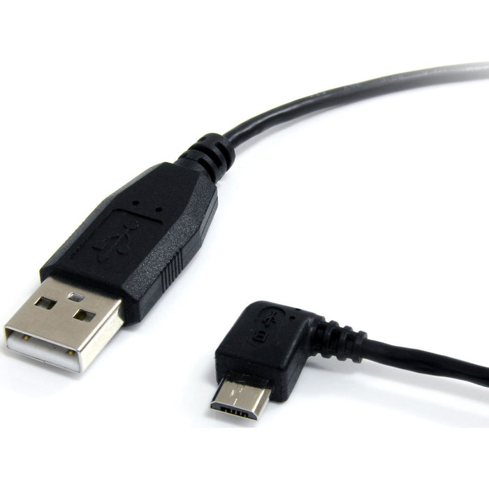 StarTech.com 1 ft Micro USB Cable - A to Left Angle Micro B - STCUUSBHAUB1LA