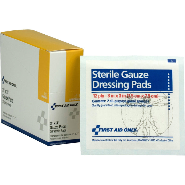 First Aid Only 3"x3" Gauze Pads Dispenser Box - FAOI211