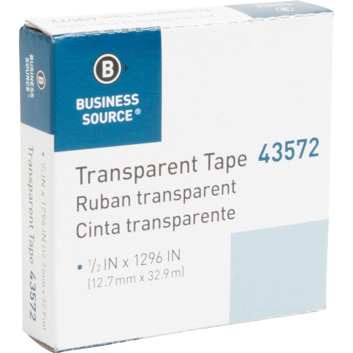 Business Source 1/2" All-purpose Transparent Glossy Tape - BSN43572