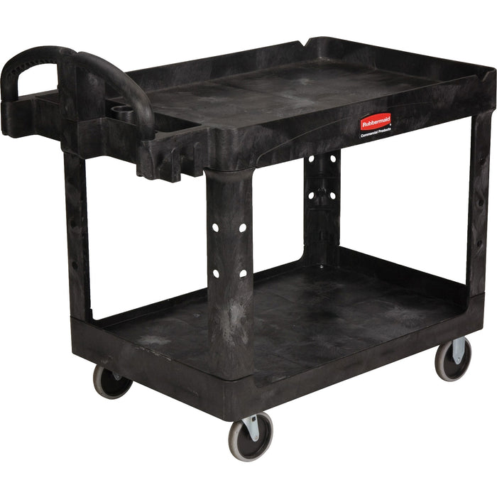 Rubbermaid Commercial Medium Utility Cart with Lipped Shelf - RCP452088BK