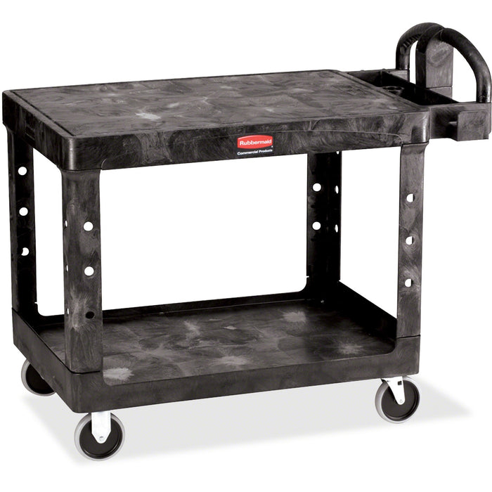 Rubbermaid Commercial 4525 HD 2-Shelf Utility Cart Flat Shelf (Med) - RCP452500BK