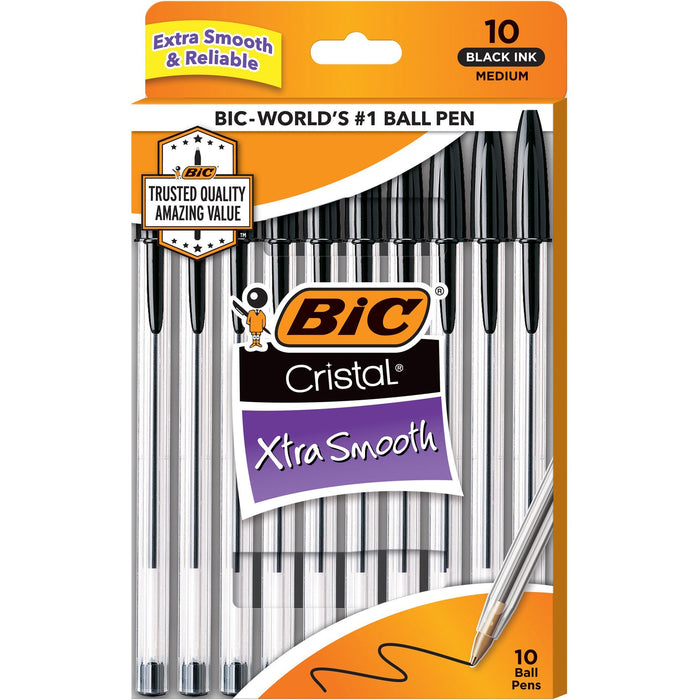 BIC Cristal Ballpoint Stick Pens - BICMSP10BK