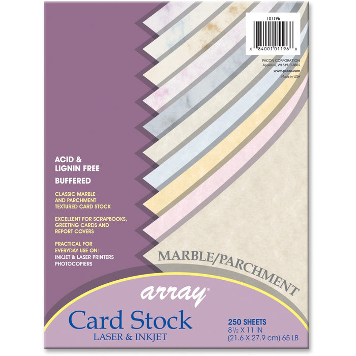Pacon Marble/Parchment Cardstock Sheets - Assorted - PAC101196