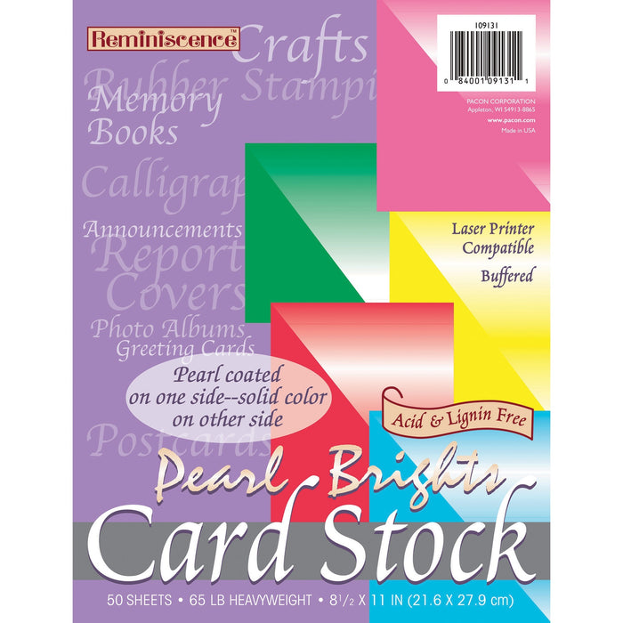 Pacon Pearl Cardstock - Assorted Bright - PAC109131