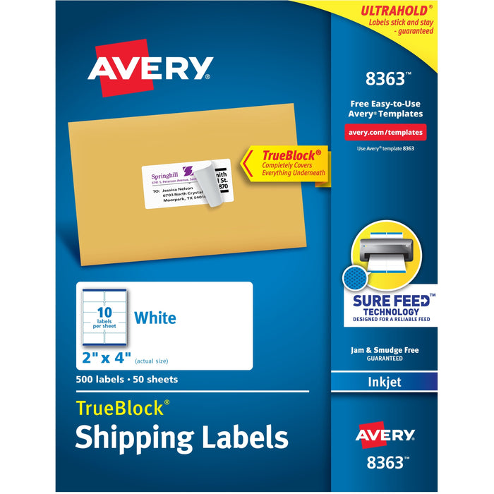 Avery&reg; 2"x4" White Shipping Labels - AVE8363