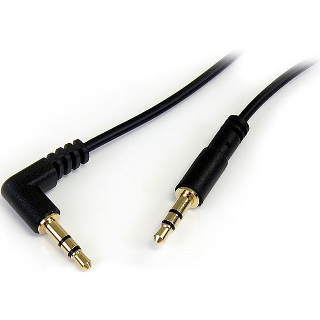 StarTech.com 1 ft Slim 3.5mm to Right Angle Stereo Audio Cable - M/M - STCMU1MMSRA