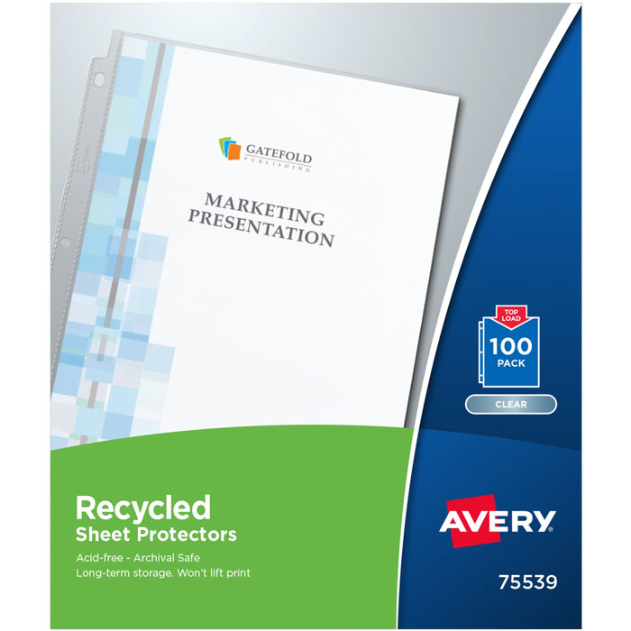 Avery&reg; Recycled Sheet Protectors - Acid-free, Archival-Safe, Top-Loading - AVE75539