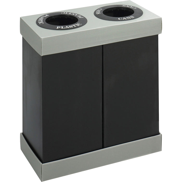 Safco Double Recycling Center Receptacles - SAF9794BL