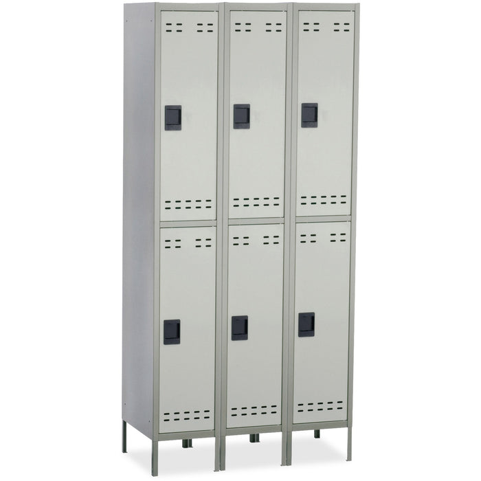 Safco Double-Tier Two-tone 3 Column Locker with Legs - SAF5526GR