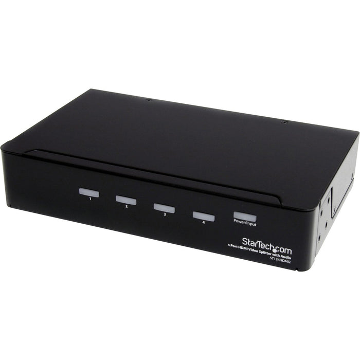 StarTech.com HDMI Splitter 1 In 4 Out - 1080p - 4 Port -Mounting Brackets - 1.3 Audio - HDMI Multi Port - HDMI Audio Splitter - STCST124HDMI2