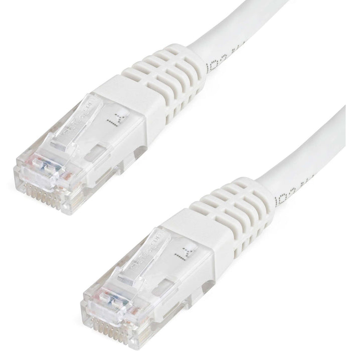 StarTech.com 10ft CAT6 Ethernet Cable - White Molded Gigabit - 100W PoE UTP 650MHz - Category 6 Patch Cord UL Certified Wiring/TIA - STCC6PATCH10WH