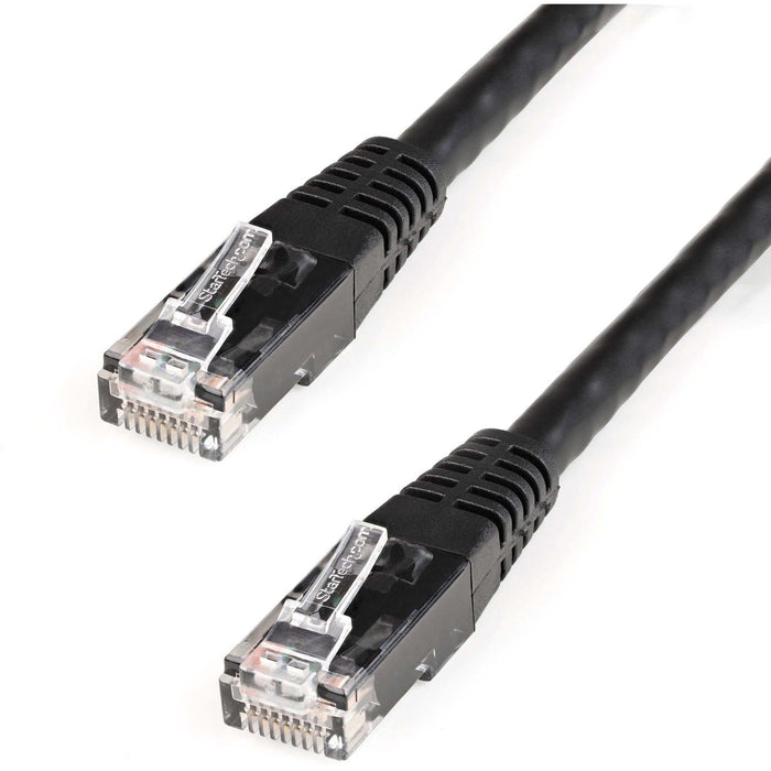 StarTech.com 8ft CAT6 Ethernet Cable - Black Molded Gigabit - 100W PoE UTP 650MHz - Category 6 Patch Cord UL Certified Wiring/TIA - STCC6PATCH8BK