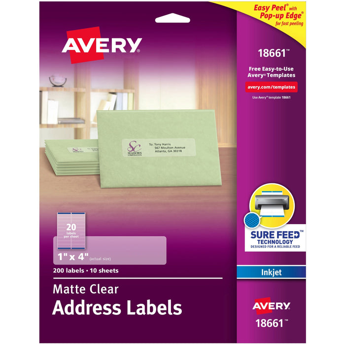 Avery&reg; Easy Peel Inkjet Printer Mailing Labels - AVE18661