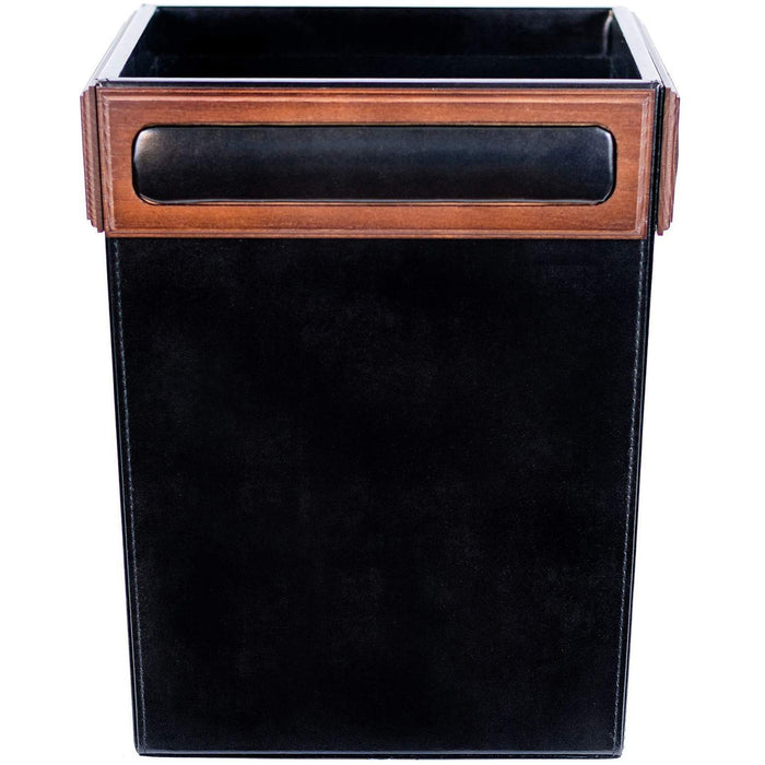 Dacasso Walnut & Leather Waste Basket - DACA8403