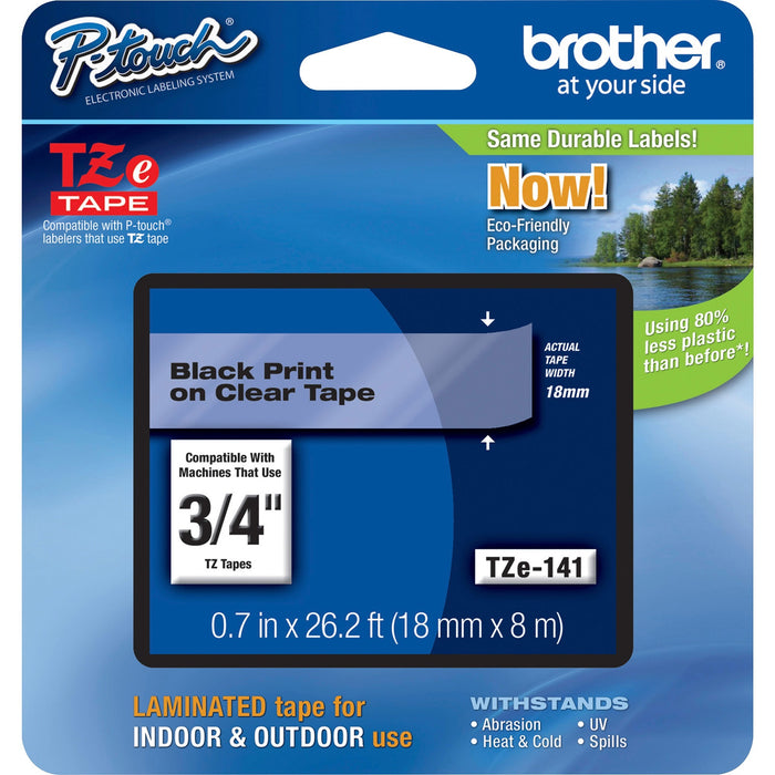 Brother P-Touch TZe Flat Surface Laminated Tape - BRTTZE141