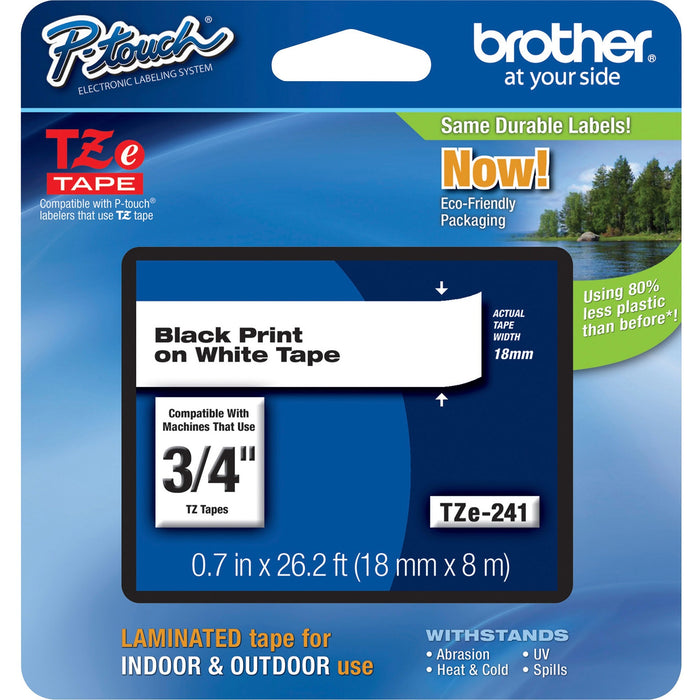Brother P-Touch TZe Flat Surface Laminated Tape - BRTTZE241