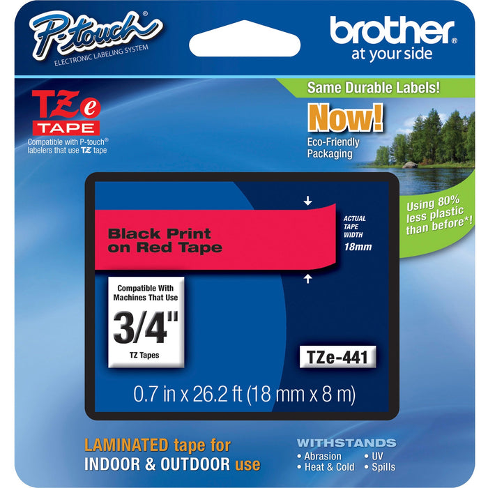 Brother P-Touch TZe Flat Surface Laminated Tape - BRTTZE441