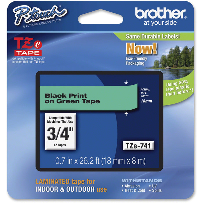 Brother P-Touch TZe Flat Surface Laminated Tape - BRTTZE741