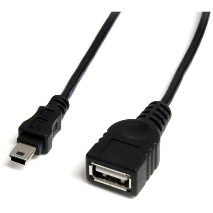 StarTech.com 1 ft Mini USB 2.0 Cable - USB A to Mini B F/M - STCUSBMUSBFM1
