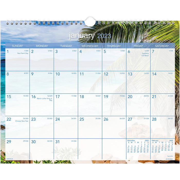 At-A-Glance Tropical Escape Monthly Wall Calendar - AAGDMWTE828