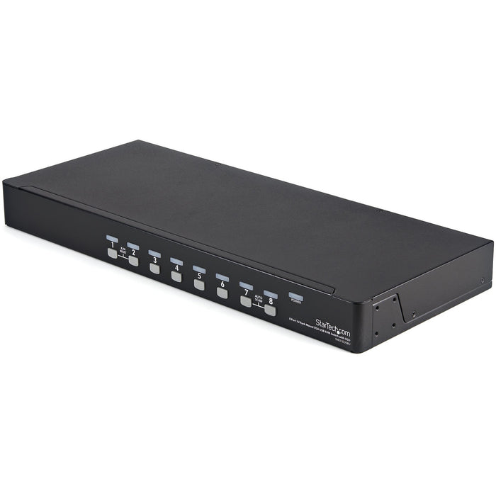 StarTech.com 8 Port 1U Rackmount USB KVM Switch Kit with OSD and Cables - STCSV831DUSBUK