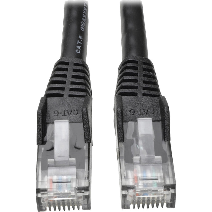 Tripp Lite 50ft Cat6 Gigabit Snagless Molded Patch Cable RJ45 M/M Black 50' - TRPN201050BK