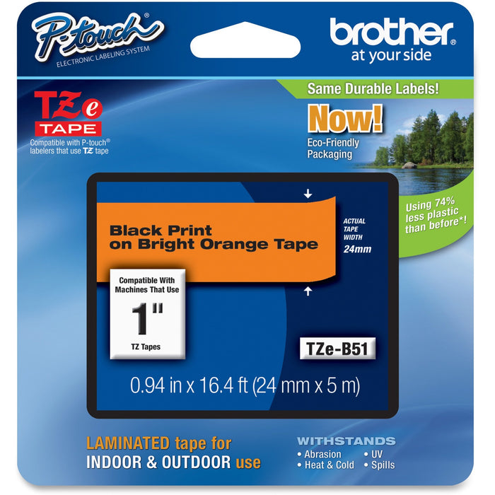 Brother P-touch TZe 1" Laminated Lettering Tape - BRTTZEB51