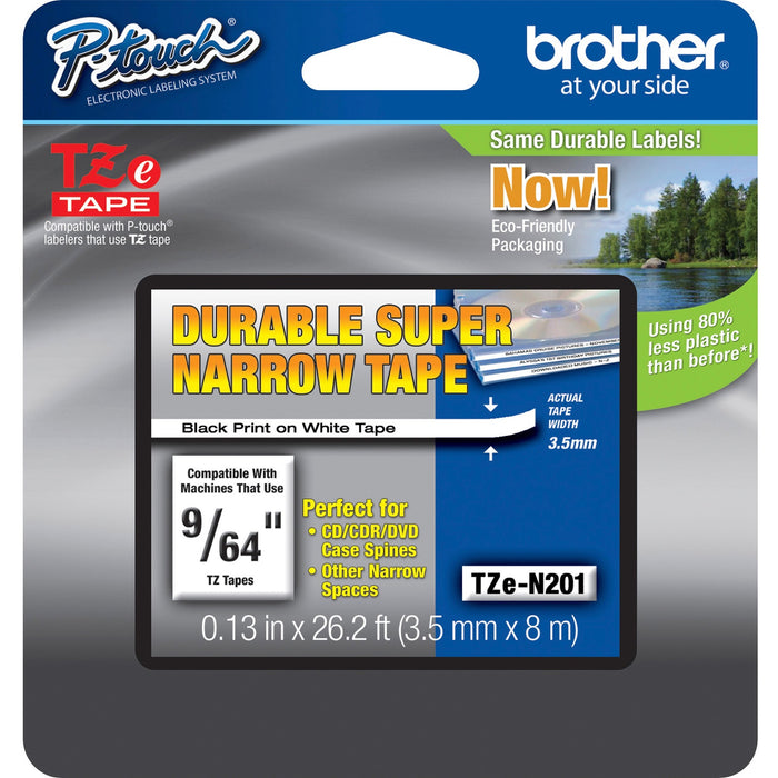 Brother TZ Super Narrow Non-laminated Tapes - BRTTZEN201