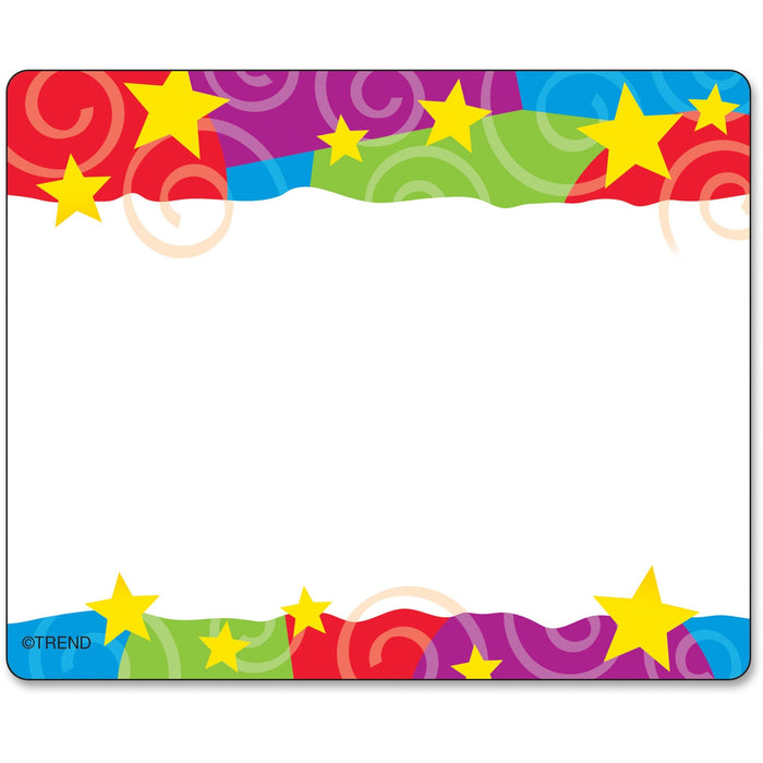 Trend Stars & Swirls Colorful Self-adhesive Name Tags - TEPT68070