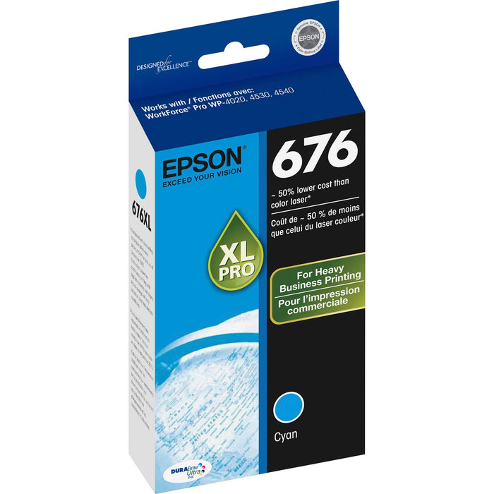 Epson DURABrite Ultra 676 Original Inkjet Ink Cartridge - Cyan - 1 Each - EPST676XL220S