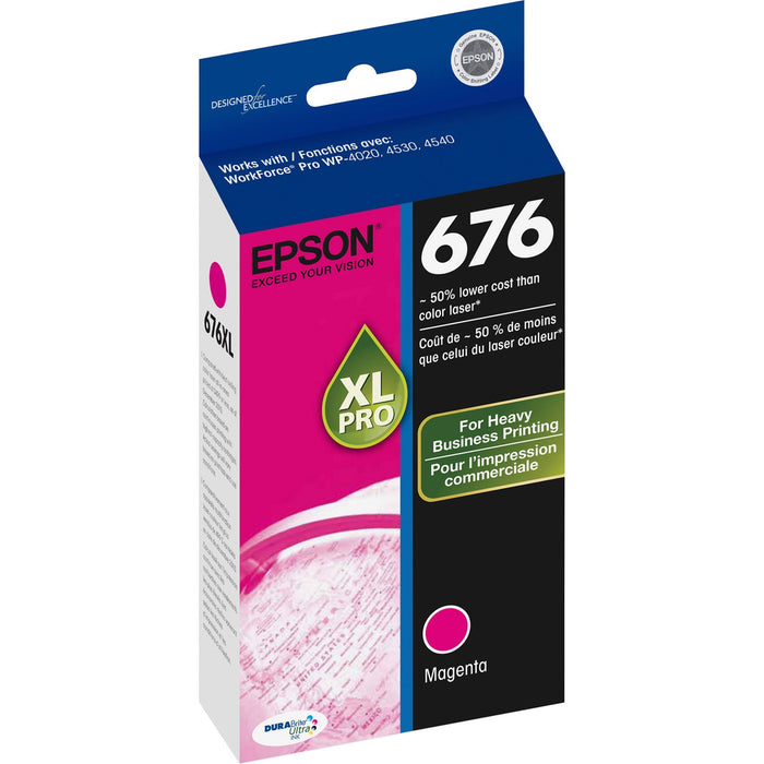 Epson DURABrite Ultra 676XL Original Inkjet Ink Cartridge - Magenta - 1 Each - EPST676XL320S