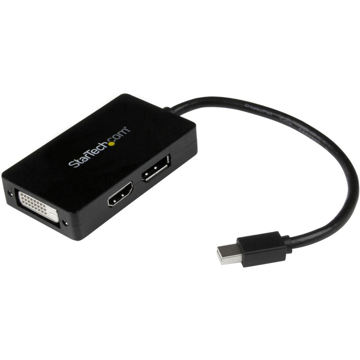 StarTech.com Travel A/V adapter - 3-in-1 Mini DisplayPort to DisplayPort DVI or HDMI converter - STCMDP2DPDVHD