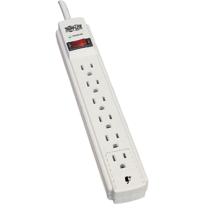 Tripp Lite Protect It! 6-Outlet Surge Protector 15 ft. Cord 790 Joules Diagnostic LED Light Gray Housing - TRPTLP615