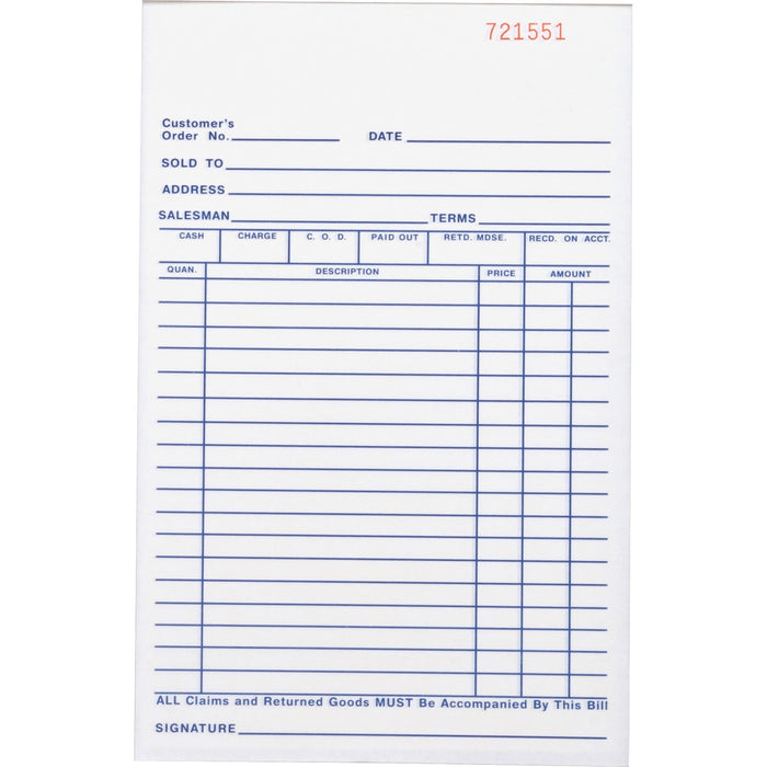 Business Source All-purpose Carbonless Forms Book - BSN39552