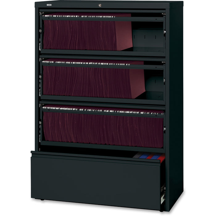 Lorell Receding Lateral File with Roll Out Shelves - 4-Drawer - LLR43511