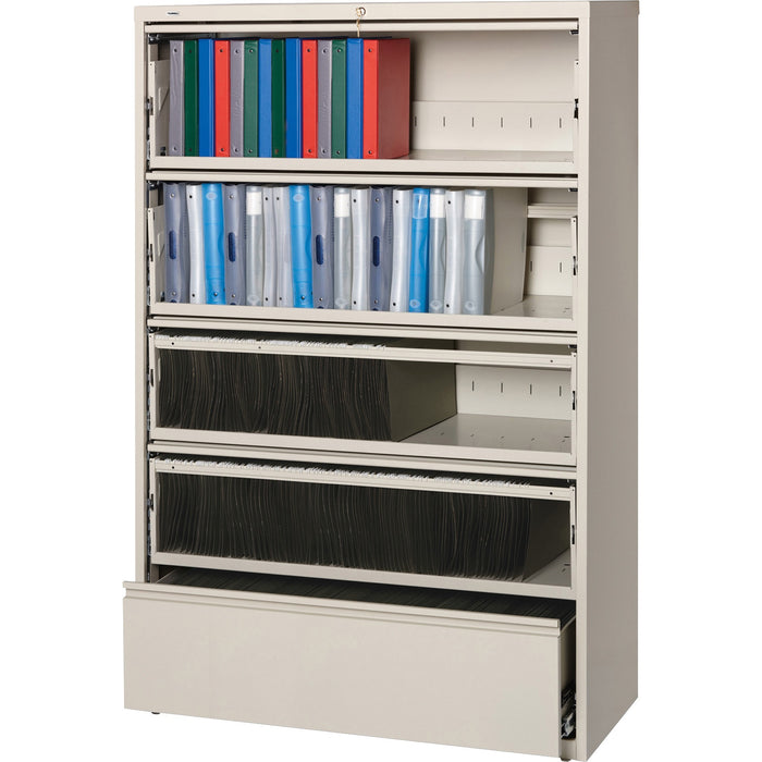 Lorell Receding Lateral File with Roll Out Shelves - 5-Drawer - LLR43516