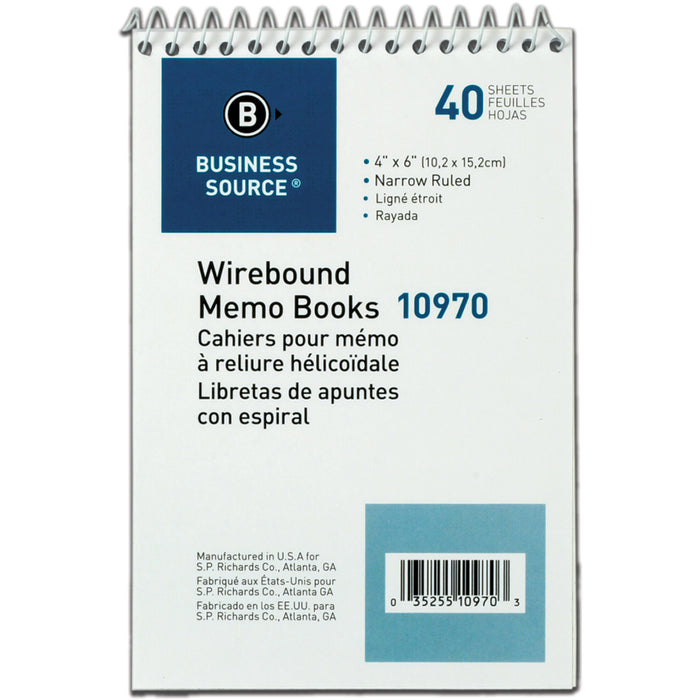 Business Source Wirebound Memo Books - BSN10970