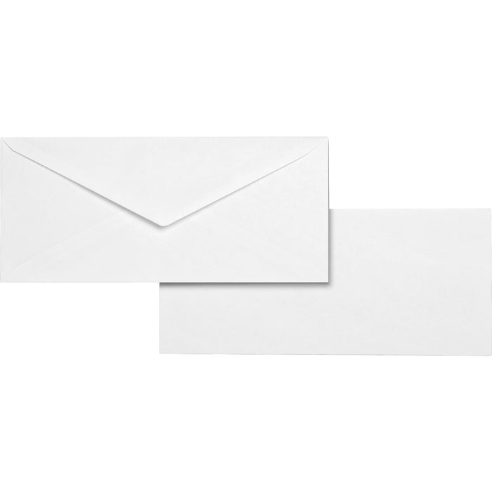 Business Source No. 10 White Wove V-Flap Business Envelopes - BSN04467