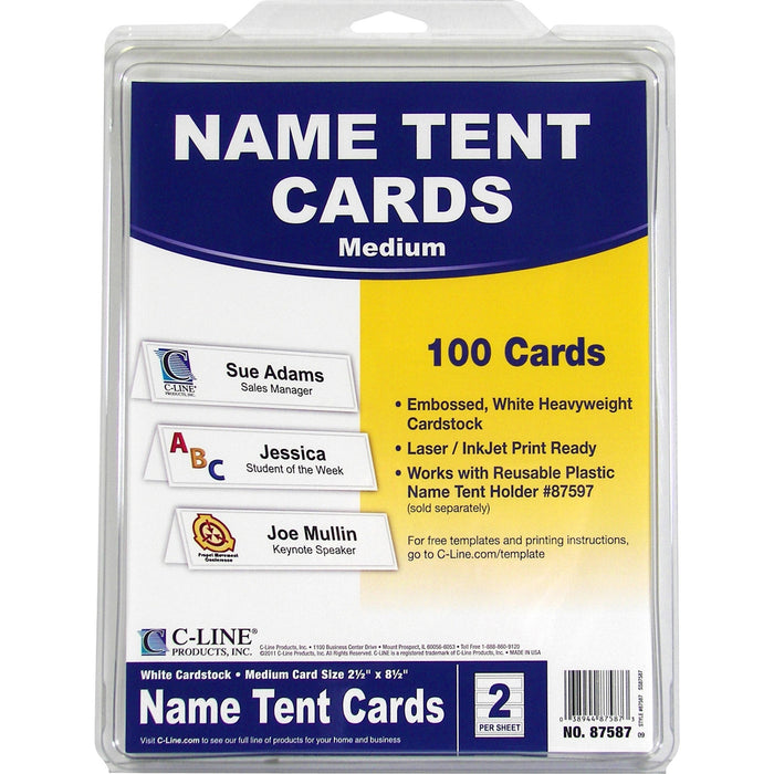C-Line Embossed Cardstock Name Tents - CLI87587