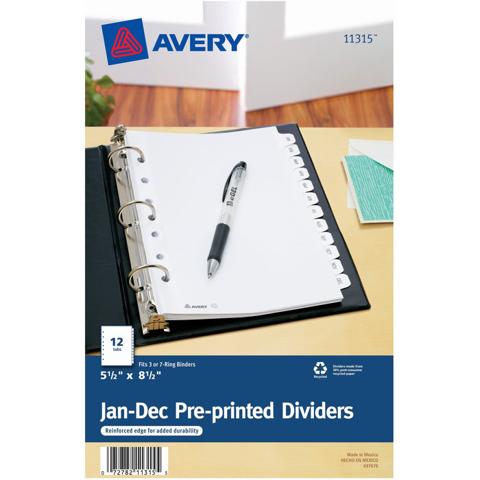 Avery&reg; Monthly Preprinted Tab Dividers - AVE11315